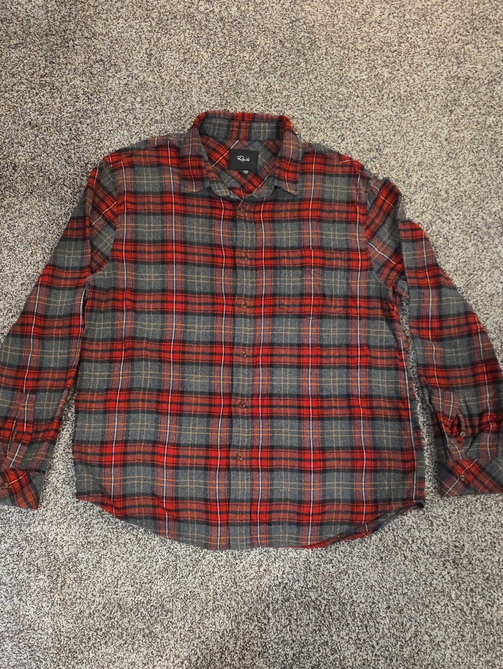 Rails Men's Red and Gray Plaid Button-up Flannel Shirt